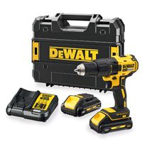 Акумулаторен винтоверт DeWALT с безчетков двигател  с 2 батерии и зарядно, 18 V, 3 Ah, 65 Nm, 1.5-13 мм, DCD777L2T