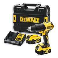 Акумулаторен винтоверт DeWALT с безчетков двигател  с 2 батерии и зарядно, 18 V, 4 Ah, 65 Nm, 1.5-13 мм, DCD777M2T