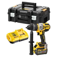 Акумулаторна ударна бормашина DeWALT  с 1 батерия и зарядно, 54/18 V, 3/9 Ah, 67 Nm, 0-500/0-1500/0-2250 об./мин, 1.5-13 мм, DCD999X1