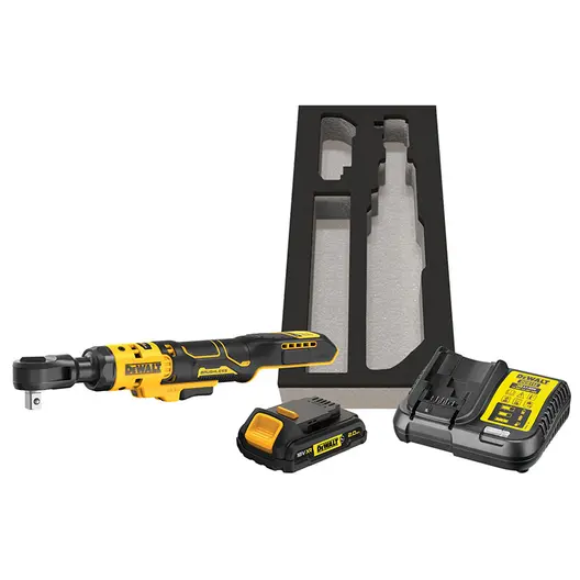 Акумулаторна тресчотка DeWALT  с 1 батерия и зарядно, 18 V, 2 Ah, 95 Nm, квадрат, 1/2", DCF512D1G