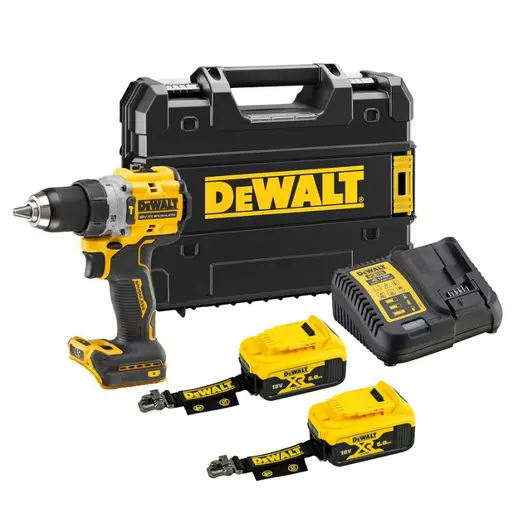 Акумулаторен винтоверт DeWALT ударен  с 2 батерии и зарядно, 18 V, 5 Ah, 90 Nm, 1.5-13 мм, DCD805P2LRT