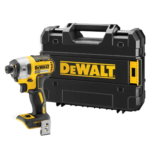 Акумулаторен ударен гайковерт DeWALT с безчетков двигател  без батерия и зарядно, 18 V, 205 Nm, шестостен, 1/4", DCF887NT