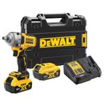 Акумулаторен гайковерт DeWALT с безчетков двигател  с 2 батерии и зарядно, 18 V, 5 Ah, 812 Nm, квадрат, 1/2", DCF892P2T