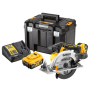 Акумулаторен ръчен циркуляр DeWALT  с 2 батерии и зарядно, 18 V, 5 Ah, ф 165 мм, 4950 об./мин, DCS565P2 - product - 004 DWT2674