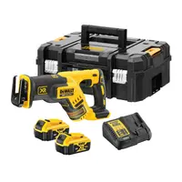 Саблен трион DeWALT акумулаторен безчетков  с 2 батерии и зарядно, 18 V, 5 Ah, 0-2900 хода/мин, 28.6 мм, DCS367P2