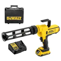 Акумулаторен пистолет DeWALT за силикон, лепила и уплътнители в картуш  с 1 батерия и зарядно, 18 V, 2 Ah, 0.31 л, DCE560D1