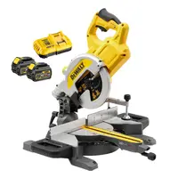 Акумулаторен настолен циркуляр DeWALT потапящ с герунг  с 2 батерии и зарядно, 54/18 V, 2/6 Ah, ф 216 мм, 6300 об./мин, DCS777T2