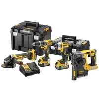 Комплект акумулаторни инструменти DeWALT  с 3 батерии и зарядно, DCD796, DCF887, DCG405, DCH273, 18 V, 5 Ah, DCK422P3T