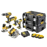 Комплект акумулаторни инструменти DeWALT  с 3 батерии и зарядно, DCD796, DCF887, DCS335, DCS570, DCL050, 18 V, 5 Ah, DCK500P3T