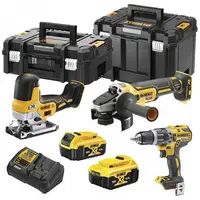 Комплект акумулаторни инструменти DeWALT  с 2 батерии и зарядно, DCD796, DCG405, DCS335, 18 V, 5 Ah, DCK329P2T