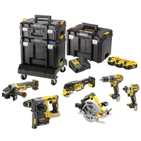 Комплект акумулаторни инструменти DeWALT  с 3 батерии и зарядно, DCD796, DCF887, DCG405, DCH273, DCS355, DCS570, 18 V, 5 Ah, DCK685P3T