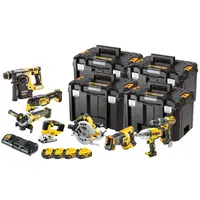 Комплект акумулаторни инструменти DeWALT  с 4 батерии и зарядно, DCD796, DCF889H, DCG405, DCH273, DCS355, DCS367, DCS570, DCS334, 18 V, 5 Ah, DCK865P4T
