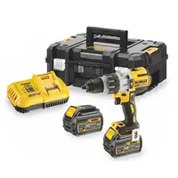 Акумулаторен винтоверт DeWALT с безчетков двигател  с 2 батерии и зарядно, 18 V, 6 Ah, 95 Nm, 1.5-13 мм, DCD991T2