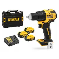 Акумулаторен винтоверт DeWALT с безчетков двигател  с 3 батерии и зарядно, 18 V, 5 Ah, 65 Nm, 1.5-13 мм, DCD708P3T