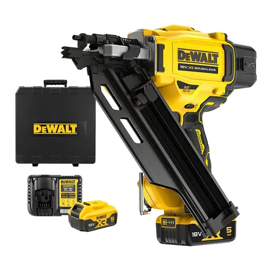 Акумулаторен такер за пирони DeWALT  с 2 батерии и зарядно, 18 V, 5 Ah, 50-90 мм, DCN930P2