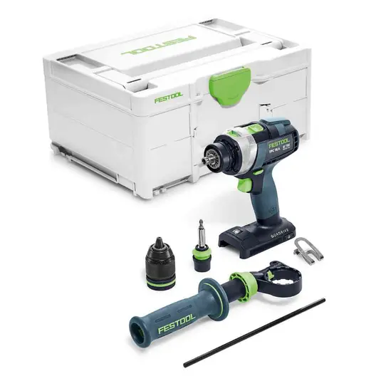 Акумулаторна ударна бормашина Festool  без батерия и зарядно, 18 V, 75 Nm, 0-500/0-800/0-2350/0-3600 об./мин, 1.5-13 мм, Quadrive TPC 18/4 I-Basic