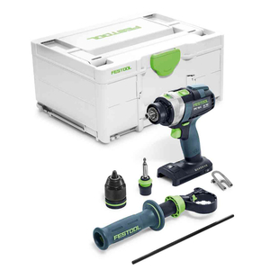 Бормашина винтоверт Festool акумулаторна ударна без батерия и зарядно, 18 V, 75 Nm, 1.5-13 мм, Quadrive TPC 18/4 I-Basic