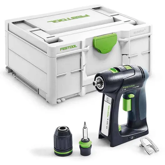 Акумулаторен винтоверт Festool с безчетков двигател  без батерия и зарядно, 18 V, 1.5-13 мм, C 18-Basic