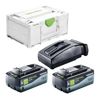 Акумулаторна батерия Festool Li-Ion със зарядно у-во  18 V, 8 Ah, 2 бр., SYS 18V 2x8