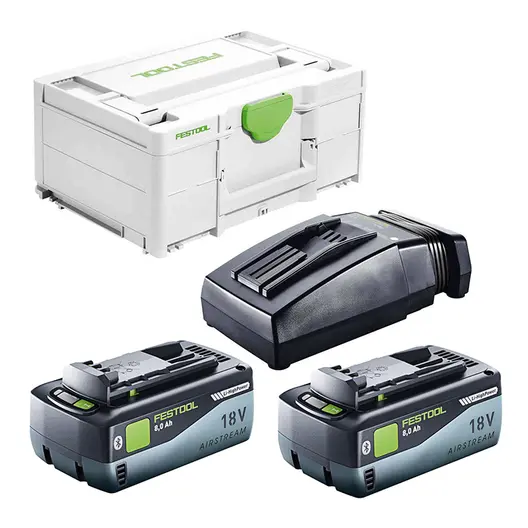 Акумулаторна батерия Festool Li-Ion със зарядно у-во  18 V, 8 Ah, 2 бр., SYS 18V 2x8