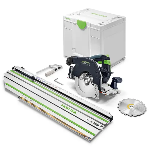 Акумулаторен ръчен циркуляр Festool с водеща шина  без батерия и зарядно, 18 V, ф 160 мм, 5200 об./мин, HKC 55 KEB-Basic-FSK 420