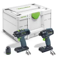 Комплект акумулаторни инструменти Festool  без батерия и зарядно, TID 18, T18+3, 18 V, TID 18 Basic-Set T18