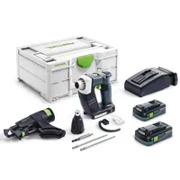 Акумулаторен винтоверт Festool с безчетков двигател за сухо строителство  с 2 батерии и зарядно, 18 V, 4 Ah, 1/4", DWC18-4500 HPC4, I-Plus