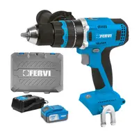 Акумулаторен винтоверт Fervi ударен  с 1 батерия и зарядно, 20 V, 4 Ah, 75 Nm, 1.5-13 мм, FB20ID3AB-14B