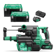 Перфоратор HiKOKI - Hitachi акумулаторен  с 2 батерии и зарядно, SDS-plus, 18 V, 5 Ah, 3.2 J, 0-4300 уд./мин, DH1826DA - product - 004 HTC 116