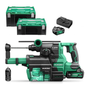 Перфоратор HiKOKI - Hitachi акумулаторен  с 2 батерии и зарядно, SDS-plus, 18 V, 5 Ah, 3.2 J, 0-4300 уд./мин, DH1826DC - product - 004 HTC 120
