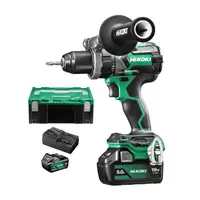 Акумулаторна ударна бормашина HiKOKI - Hitachi  с 2 батерии и зарядно, 18 V, 5 Ah, 140 Nm, 0-500/0-2000 об./мин, 1.5-13 мм, DV18DC