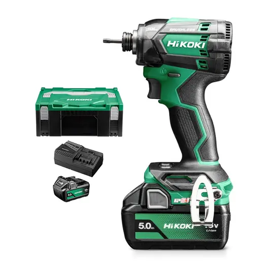 Акумулаторен винтоверт HiKOKI - Hitachi ударен  с 2 батерии и зарядно, 18 V, 5 Ah, 210 Nm, 3.5-18 мм, WH18DC