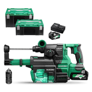 Перфоратор HiKOKI - Hitachi акумулаторен  с 2 батерии и зарядно, SDS-plus, 36 V, 2.5 Ah, 3.2 J, 0-4300 уд./мин, DH3628DC - product - 004 HTC 148