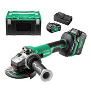 Акумулаторен ъглошлайф HiKOKI - Hitachi  с 2 батерии и зарядно, 18 V, 5 Ah, 125 мм, 8000 об./мин, G1813DE - product - 004 HTC 164