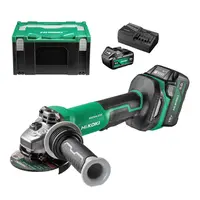 Акумулаторен ъглошлайф HiKOKI - Hitachi  с 2 батерии и зарядно, 18 V, 5 Ah, 125 мм, 8000 об./мин, G1813DF