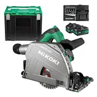 Акумулаторен ръчен циркуляр HiKOKI - Hitachi  с 2 батерии и зарядно, 36/18 V, 4/8 Ah, ф 165 мм, 2500-5200 об./мин, C3606DPA