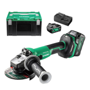 Акумулаторен ъглошлайф HiKOKI - Hitachi  с 2 батерии и зарядно, 18 V, 5 Ah, 125 мм, 3200-8000 об./мин, G1813DVE - product - 004 HTC 170