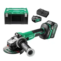 Акумулаторен ъглошлайф HiKOKI - Hitachi  с 2 батерии и зарядно, 18 V, 5 Ah, 125 мм, 3200-8000 об./мин, G1813DVE