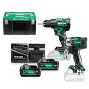 Комплект акумулаторни инструменти HiKOKI - Hitachi  с 2 батерии и зарядно, DV18DE, WR18DE, 18 V, 5 Ah, KC18DEWMZ - product - 004 HTC 236