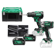 Комплект акумулаторни инструменти HiKOKI - Hitachi  с 2 батерии и зарядно, DV18DE, WR18DBDL2, 18 V, 5 Ah, KC18DEWGZ - product - 004 HTC 232