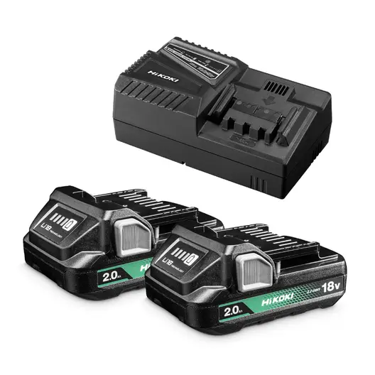 Акумулаторна батерия HiKOKI - Hitachi Li-Ion със зарядно у-во  18 V, 2 Ah, 2 бр., BSL1820M