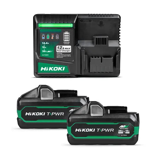 Акумулаторна батерия HiKOKI - Hitachi Li-Ion със зарядно у-во  36/18 V, 4/8 Ah, 2 бр., UC36YSL2WAZ
