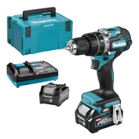 Акумулаторен винтоверт Makita ударен  с 2 батерии и зарядно, 40 V, 2 Ah, 64 Nm, 1.5-13 мм, HP002GA201
