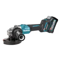 Акумулаторен ъглошлайф Makita  с 2 батерии и зарядно, 40 V, 4 Ah, ф 125 мм, 8500 об./мин, GA005GM201