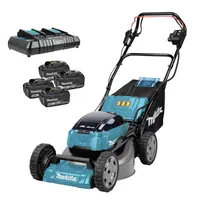 Акумулаторна косачка Makita  с 4 батерии и зарядно, 36 V, 5 Ah, 460 мм, 1800 м2, DLM462PT4