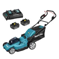 Акумулаторна косачка Makita  с 2 батерии и зарядно, 36 V, 5 Ah, 480 мм, 800 м2, DLM480CT2