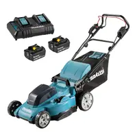 Акумулаторна косачка Makita  с 2 батерии и зарядно, 36 V, 5 Ah, 480 мм, 800 м2, DLM481CT2