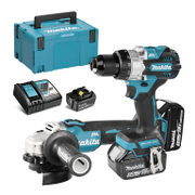 Комплект акумулаторни инструменти Makita  с 3 батерии и зарядно, DHP486, DGA506, 18 V, 5 Ah, DLX2434TJ - product - 004 MKT 286