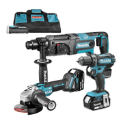Комплект акумулаторни инструменти Makita  с 3 батерии и зарядно, DGA504, DHR241, DDF482, 18 V, 5 Ah, DLX3078TX1 - product - 004 MKT 329