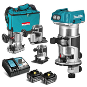 Оберфреза Makita ръчна акумулаторна комбинирана  без батерия и зарядно, 18 V, 10 000-30 000 об./мин, ф 6-8 мм, DRT50RTEX3 - product - 004 MKT 340